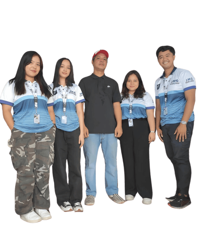 Team members of CDO Architectural Design Services standing together in their company uniforms.